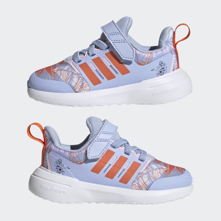 Adidas X Disney Fortarun 2.0 Moana Cloudfoam Elástico Top De Renda Sapatos De Alça Fashion Azul Amanhecer