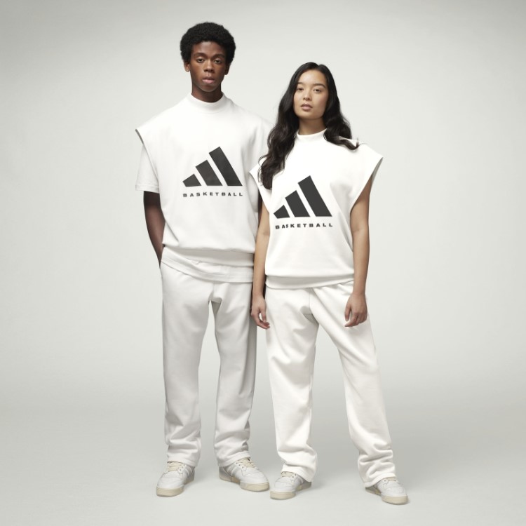 Adidas Basquete Moletom Sem Mangas Branco Quente