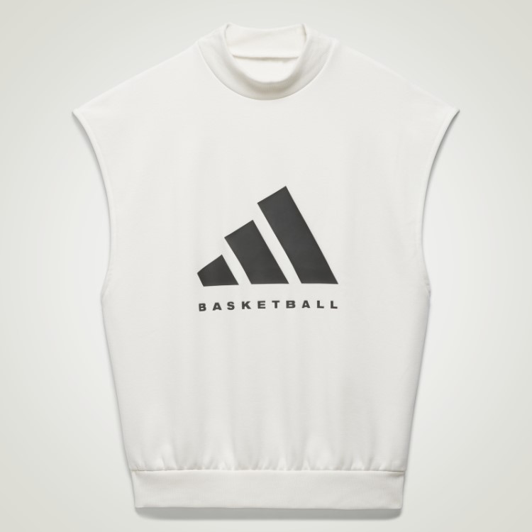 Adidas Basquete Moletom Sem Mangas Branco Quente