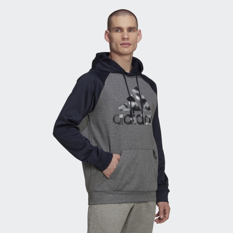 Moletom Cinza Adidas Aeroready Game And Go Camo Logo