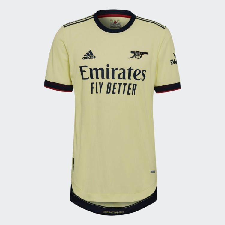 Arsenal 21/22 Fora Camisa Autêntica Pérola Citrino Adidas