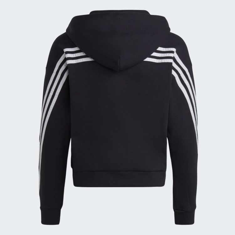 Moletom Com Capuz Preto Adidas Future Icons Com Três Listras E Zíper