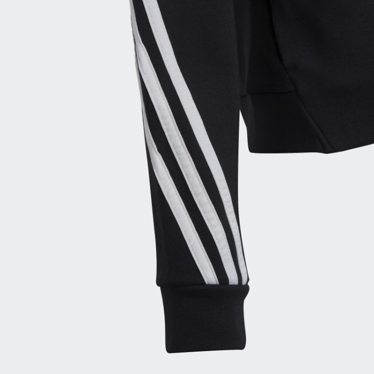 Moletom Com Capuz Preto Adidas Future Icons Com Três Listras E Zíper