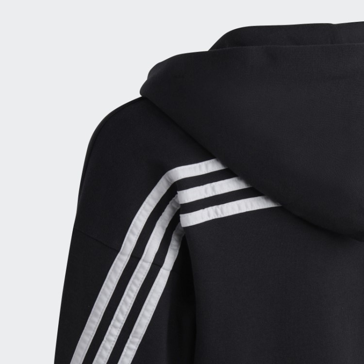 Moletom Com Capuz Preto Adidas Future Icons Com Três Listras E Zíper