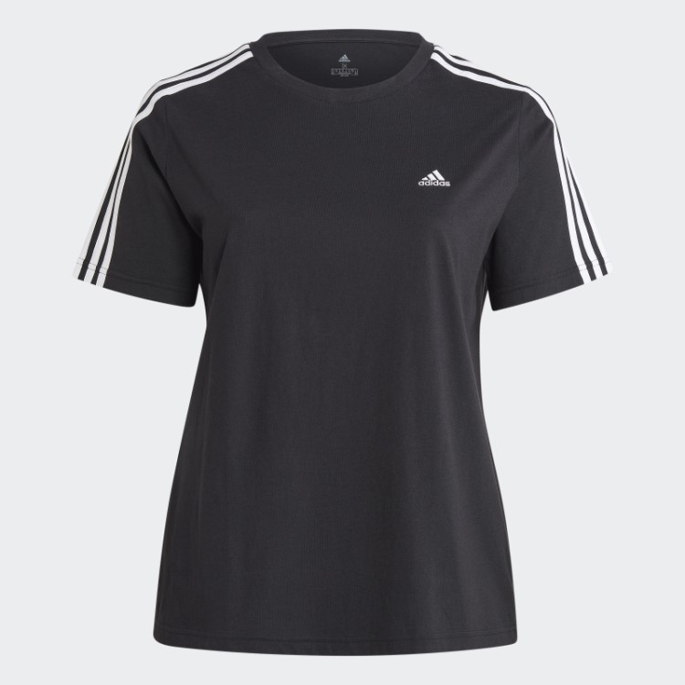 Camiseta Slim Com As Três Listras Essentials (tamanho Grande) Adidas Preta