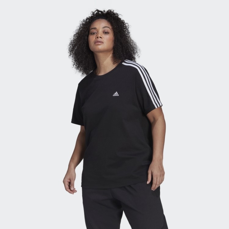 Camiseta Slim Com As Três Listras Preta Essencial (tamanho Grande) Adidas