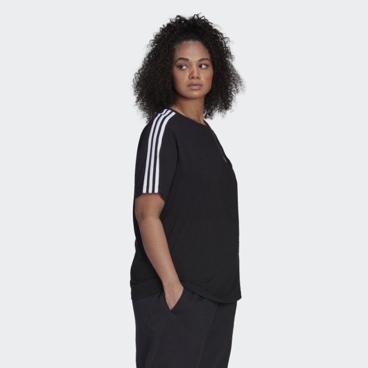 Camiseta Slim Com As Três Listras Preta Essencial (tamanho Grande) Adidas