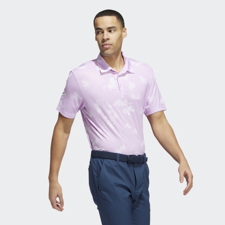 Camisa Polo Com Estampa De Respingos Lilás Adidas