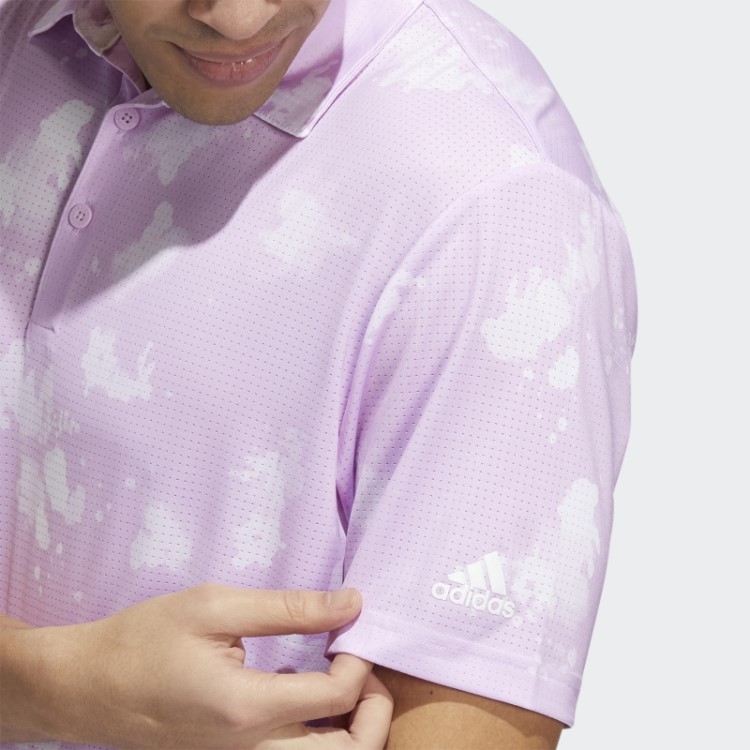 Camisa Polo Com Estampa De Respingos Lilás Adidas