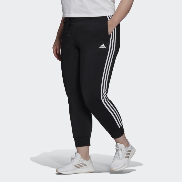 Essentials Warmup Calça Esportiva Slim Com As Três Listras (tamanho Grande) Preta Adidas