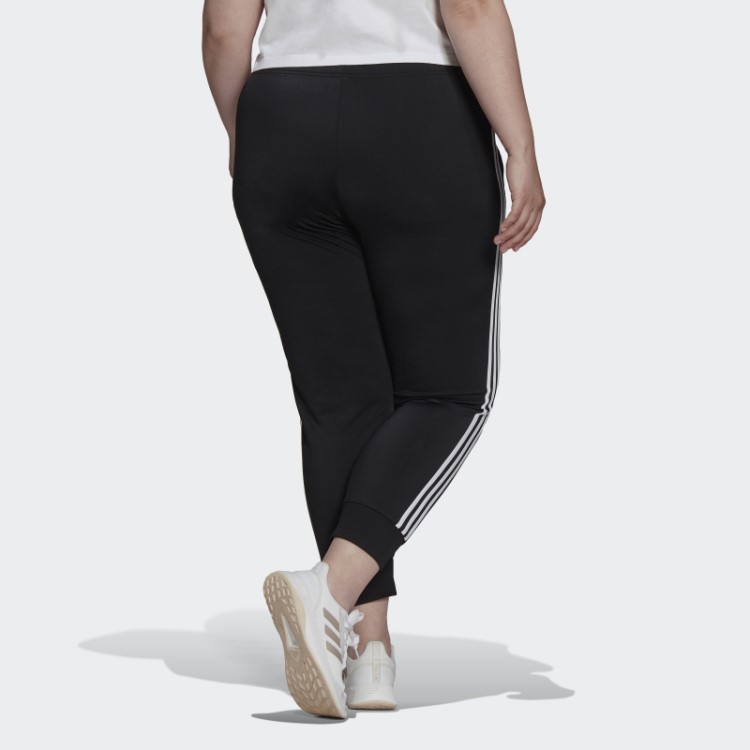 Calça Esportiva Preta Essencial Com As Três Listras Esguias (tamanho Grande) Adidas