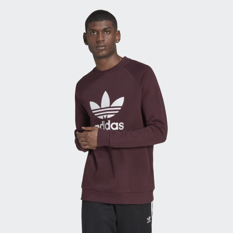 Moletom Gola Careca Adidas Marrom Adicolor Classics Trefoil