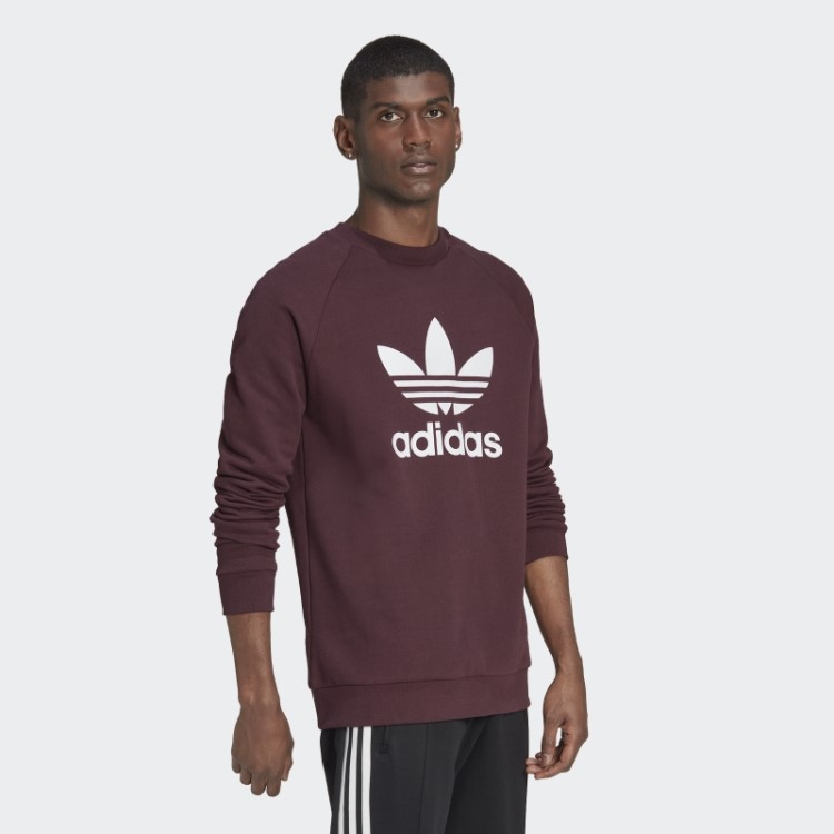 Moletom Gola Careca Adidas Marrom Adicolor Classics Trefoil