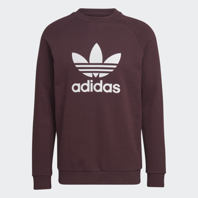 Moletom Gola Careca Adidas Marrom Adicolor Classics Trefoil