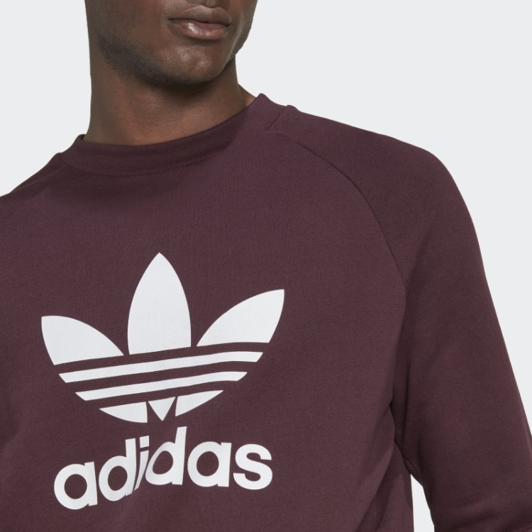 Moletom Gola Careca Adidas Marrom Adicolor Classics Trefoil