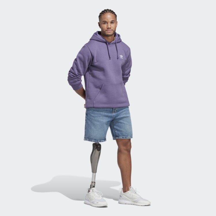 Moletom Com Capuz Tech Purple Trefoil Essentials Adidas