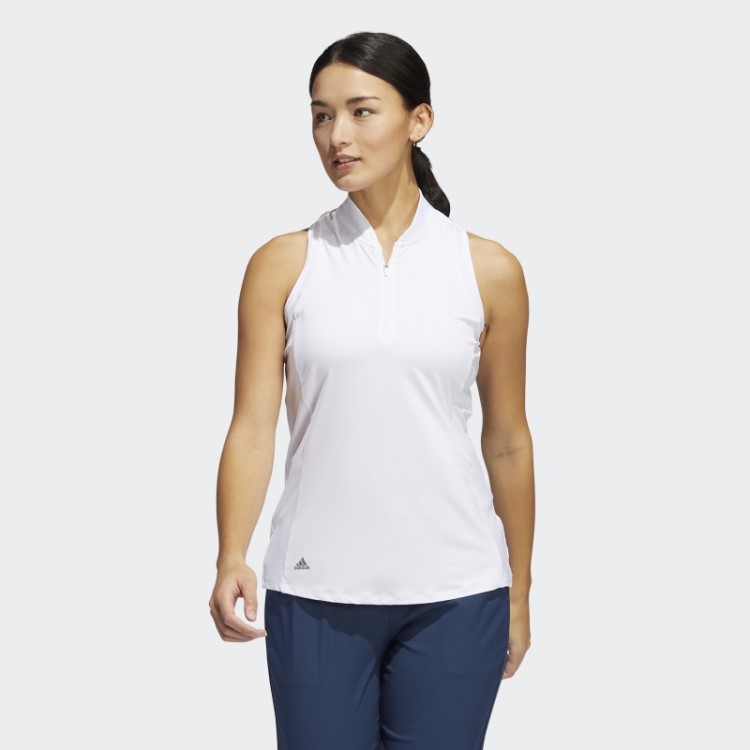 Adidas Camisa Polo Sem Manga Branca Racerback