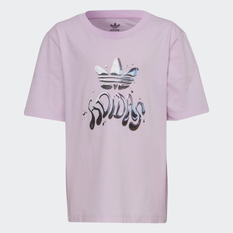 Camiseta Lilás Com Logo Gráfico Adidas