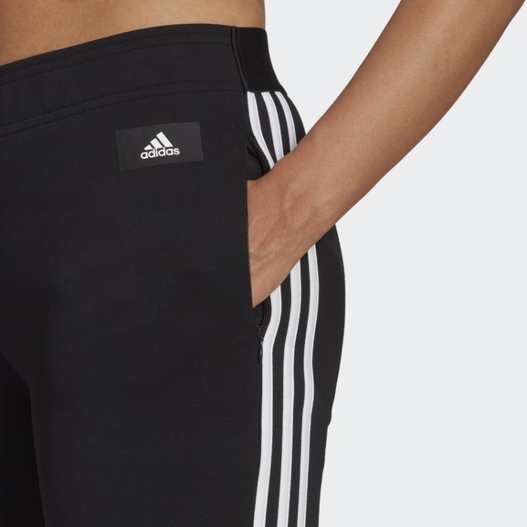 Calça Skinny Com As Três Listras Preta Future Icons Da Adidas