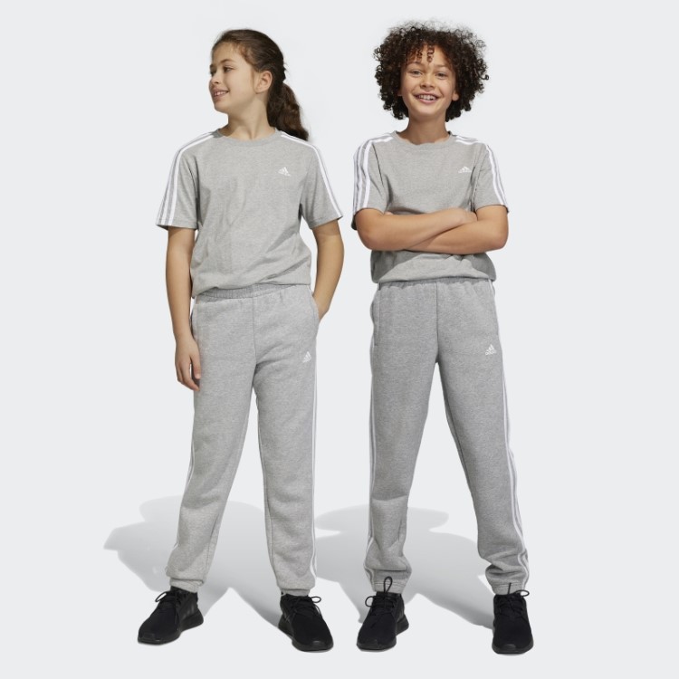 Calça De Lã Adidas Essentials Cinza Médio Com As Três Listras