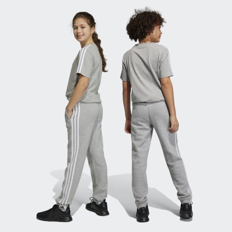 Calça De Lã Adidas Essentials Cinza Médio Com As Três Listras