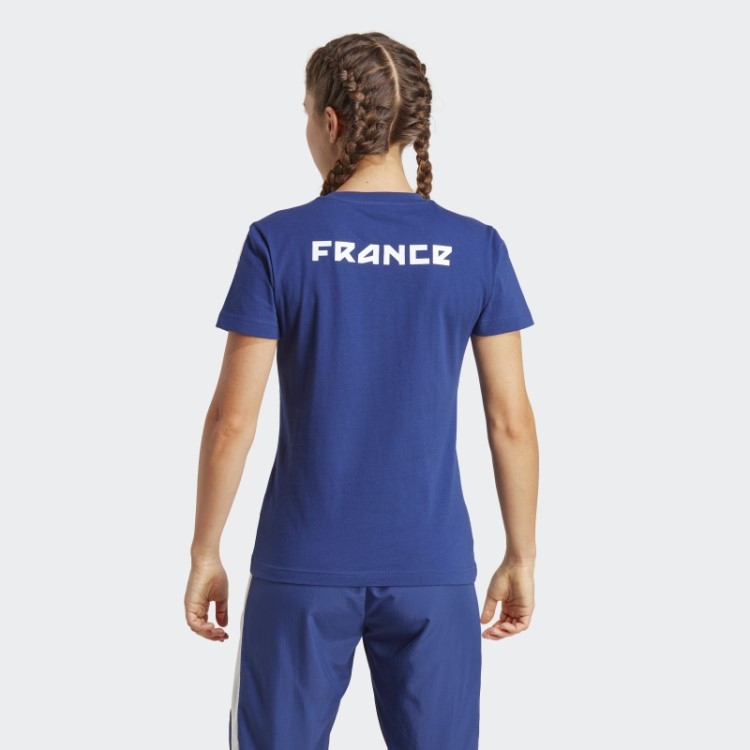 Adidas France T-shirt De Algodão Gráfico Vitória Azul