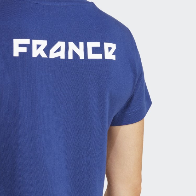 Adidas France T-shirt De Algodão Gráfico Vitória Azul