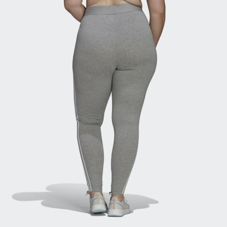 Legging Com As Três Listras Adidas Essentials (tamanho Grande) Cinza Médio