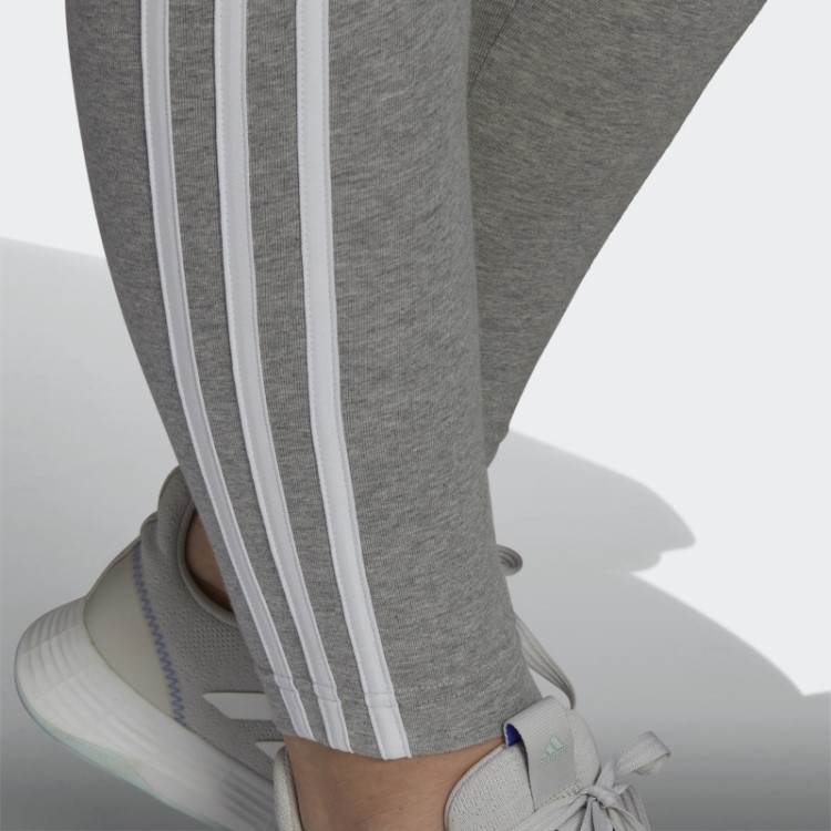 Legging Com As Três Listras Adidas Essentials (tamanho Grande) Cinza Médio