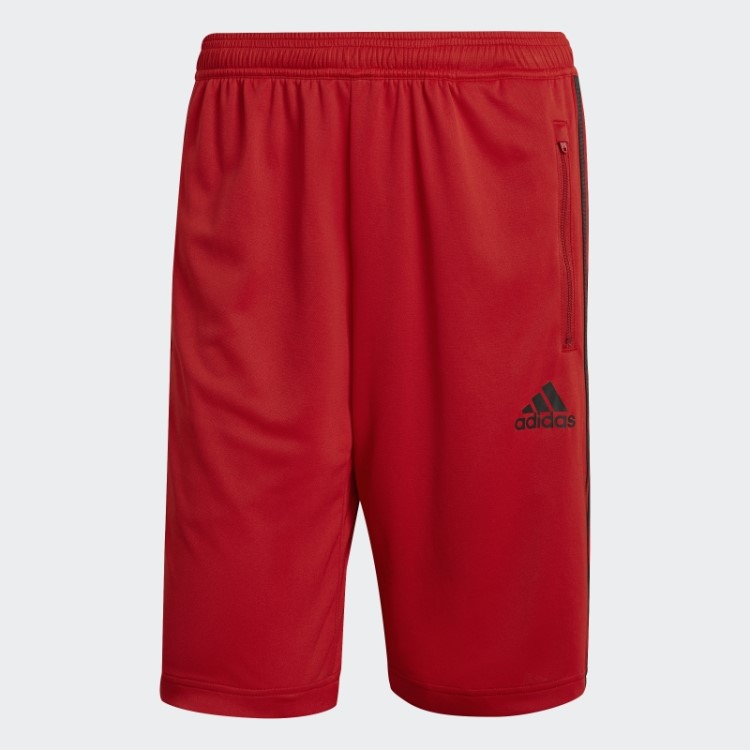 Calção Vermelho Escuro Adidas Designed 2 Move 3 Listras Primeblue