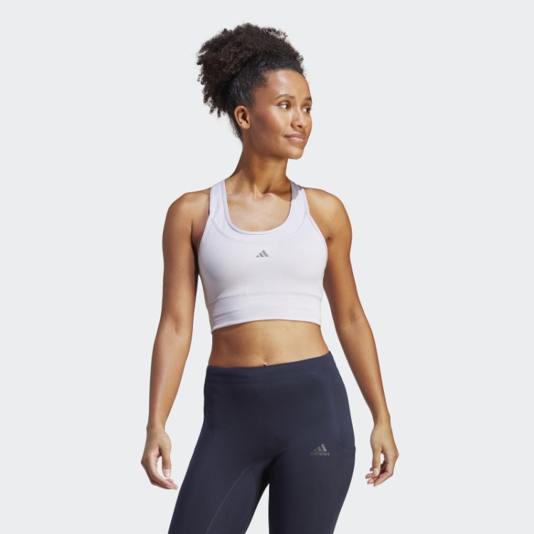 Sutiã De Bolso De Corrida De Suporte Médio Silver Dawn Adidas Fashion
