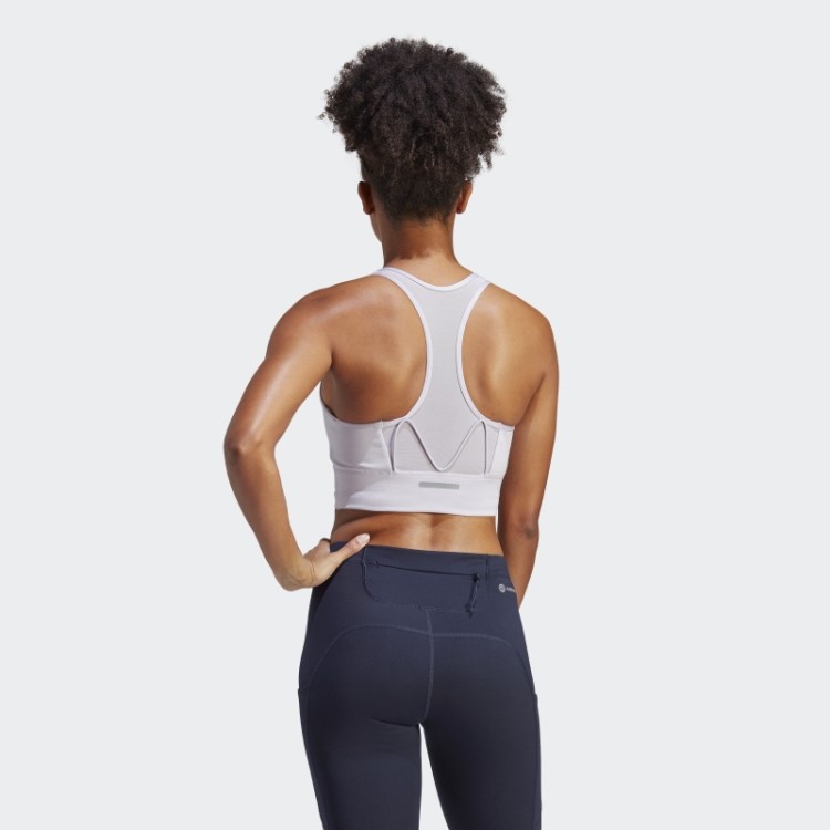 Sutiã De Corrida De Bolso De Suporte Médio Fashion Silver Dawn Adidas