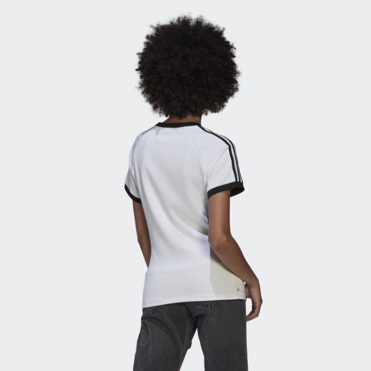 Camiseta Slim Com As Três Listras Adicolor Classics Branca Adidas