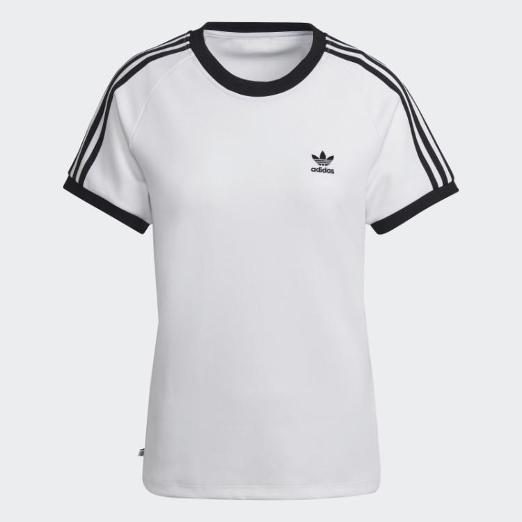 Camiseta Slim Com As Três Listras Adicolor Classics Branca Adidas