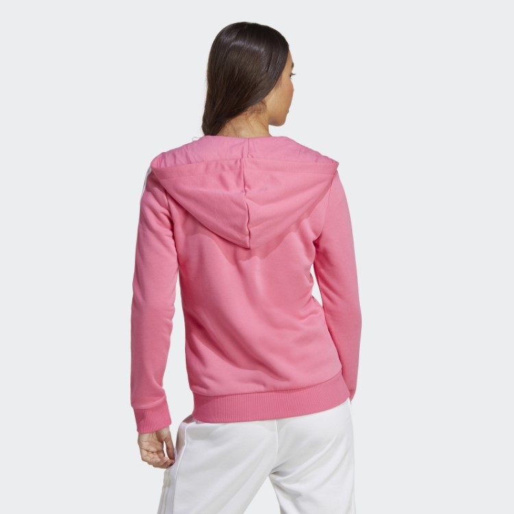 Magenta Adidas Essentials Moletom Com Capuz E Zíper Nas Três Listras