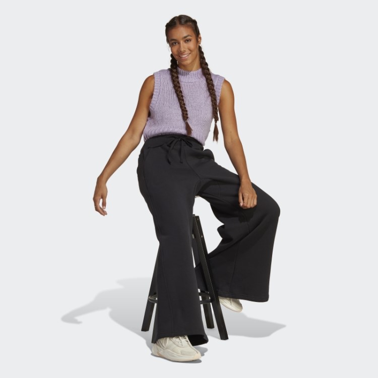 Calça Larga De Lã Adidas Lounge Preta