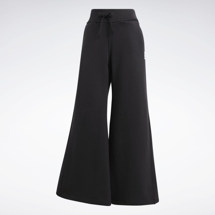 Calça Larga De Lã Adidas Lounge Preta