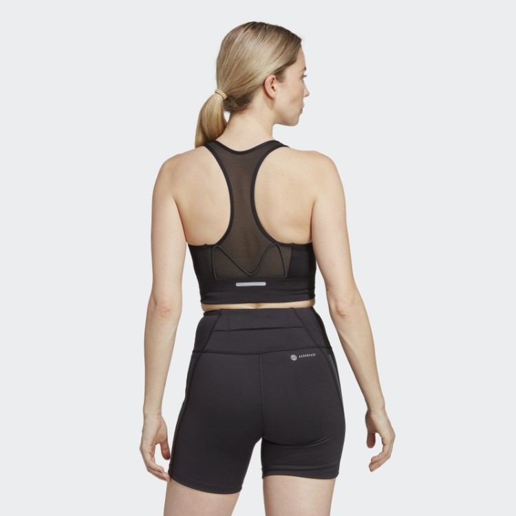 Sutiã Preto De Bolso De Corrida De Suporte Médio Adidas