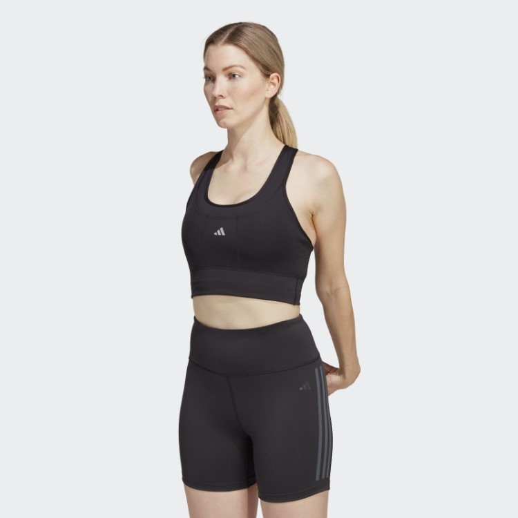Sutiã De Bolso De Corrida De Suporte Médio Preto Adidas Moda