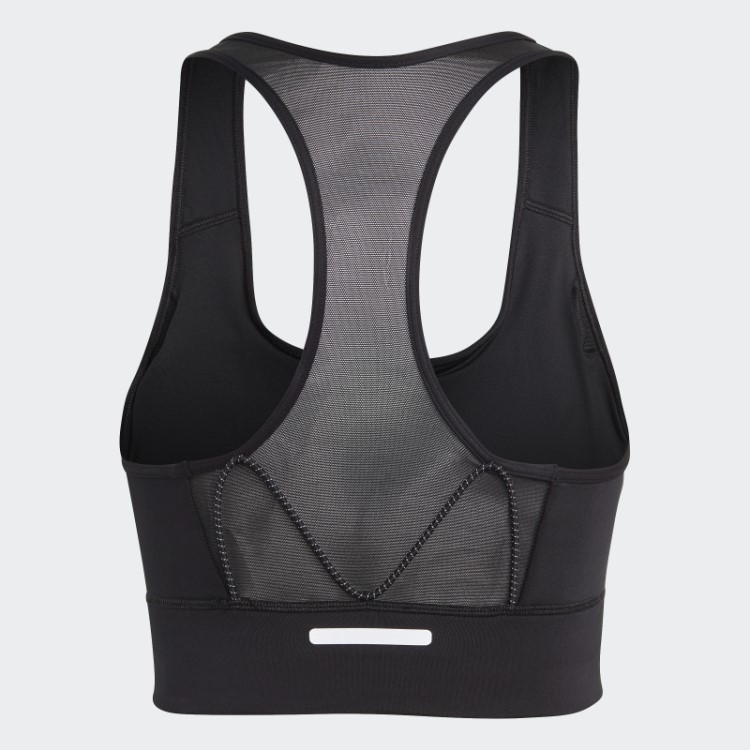 Sutiã De Bolso De Corrida De Suporte Médio Preto Adidas