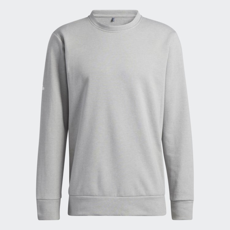 Moletom Em Branco Da Tripulação Adidas Cinza Médio