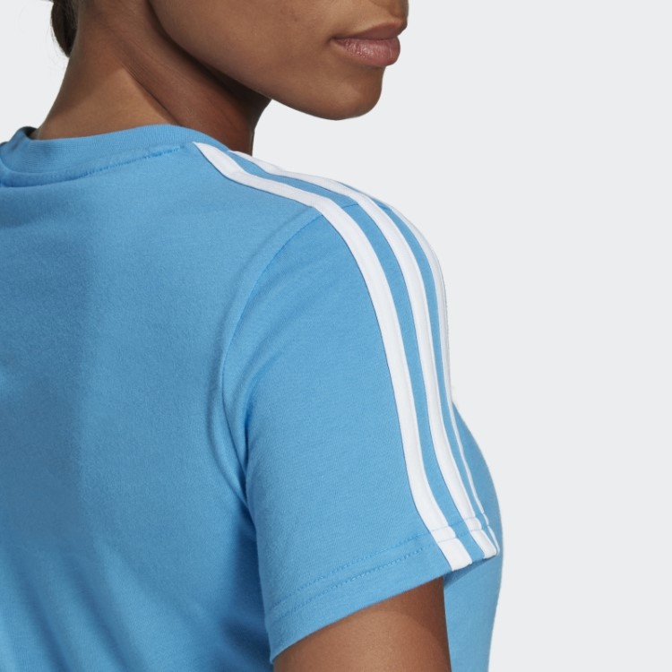 Essentials T-shirt Slim Com As 3 Riscas Azul Adidas
