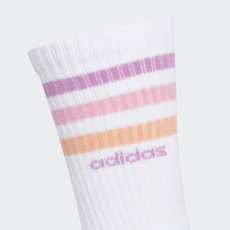 Meias 3 Listras 3 Pares Branco Adidas