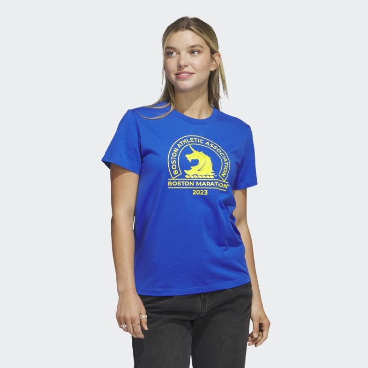 Boston Marathon 2023 Camiseta Com Logo Azul Adidas