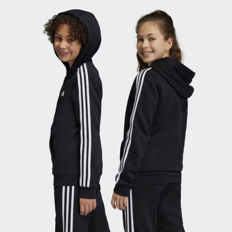 Adidas Essentials Moletom Branco Com Capuz E Zíper Nas Três Listras