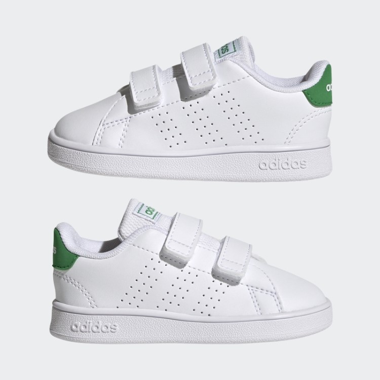 Adidas Advantage Estilo De Vida Tribunal Dois Sapatos De Velcro Verde