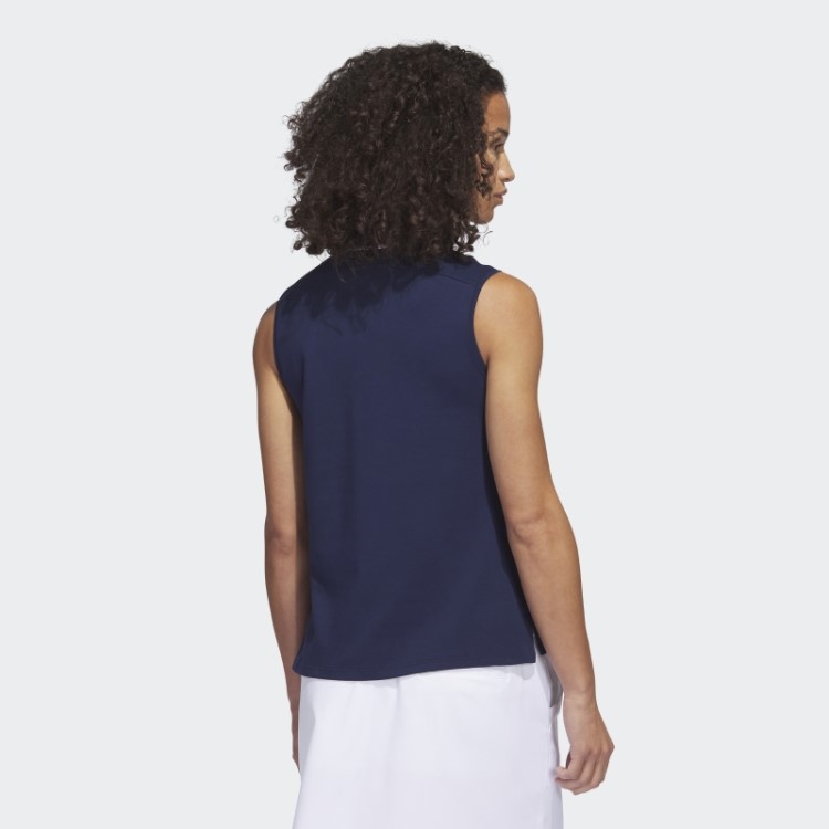 Adidas Navy Go-to Piqué Camisa Polo De Golfe Sem Mangas