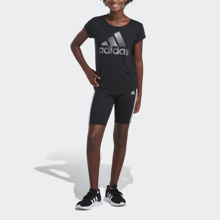 Bermuda Bike Preta Adidas Com As 3 Listras