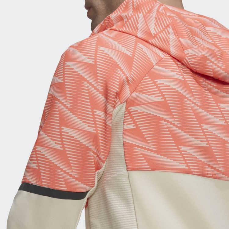 Moletom Branco Com Capuz E Zíper Completo Adidas Designed For Gameday