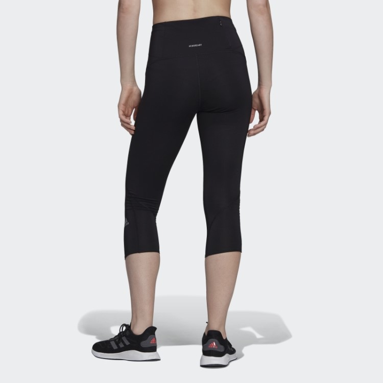 Leggings De Corrida 3/4 Da The Run Adidas Pretas